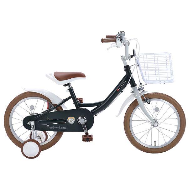 北欧テイストにデザインした男女兼用キッズサイクルMD-16 子供用自転車16・補助輪付 オリーブ