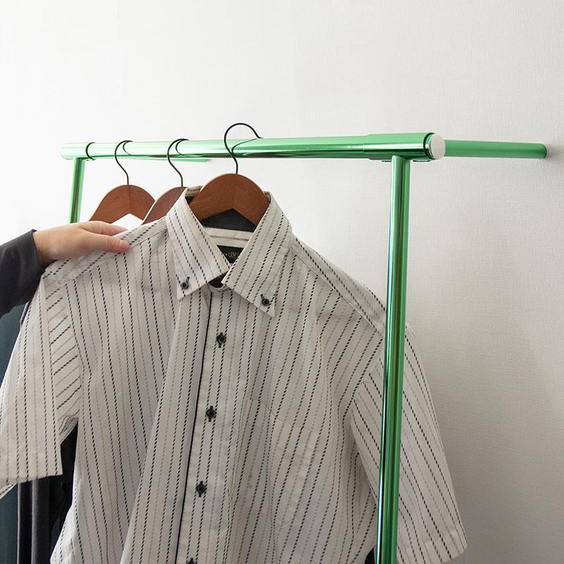 ハンガーラック 2台セット メタリックググリーン色/2色あり スチール