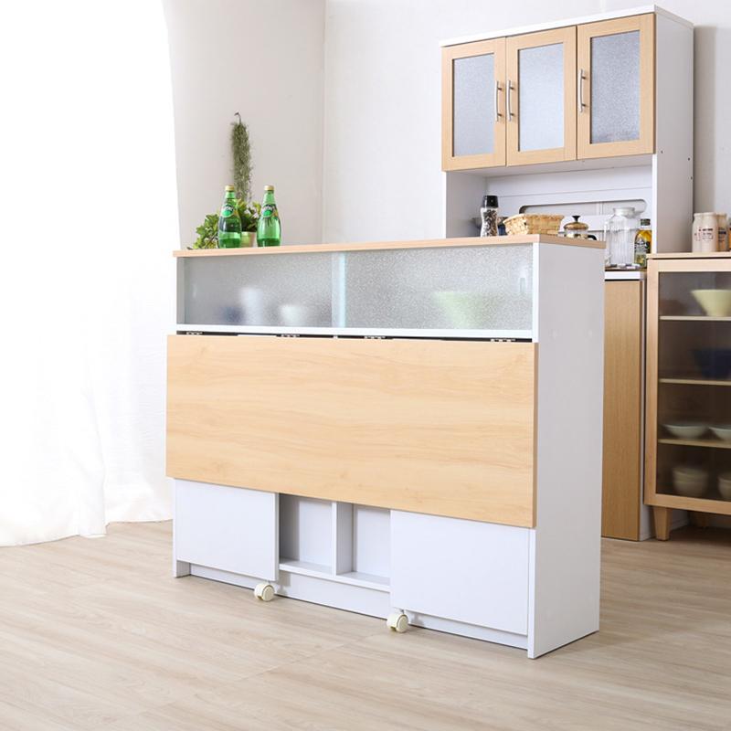 キッチンカウンター 幅 120cm ナチュラル色 全2色 対面式