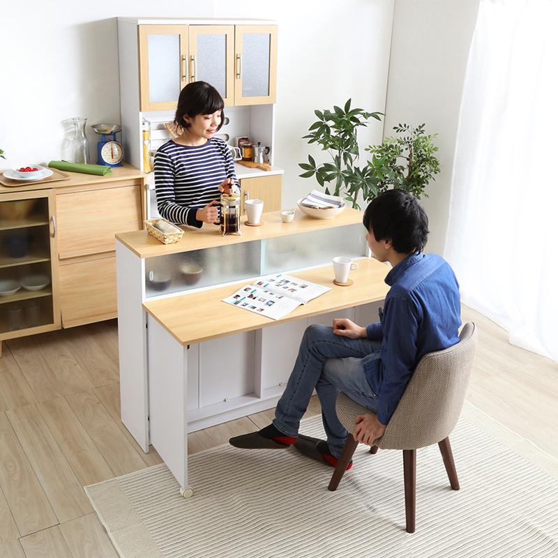 キッチンカウンター 幅 120cm ナチュラル色 全2色 対面式 バタフライ