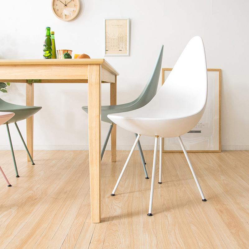 しずく型チェア 4脚セット グレー色/全7色 ABS樹脂 スチール脚 幅