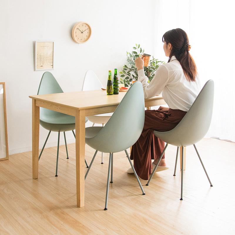 しずく型チェア 4脚セット モスグリーン色/全7色 ABS樹脂 スチール脚