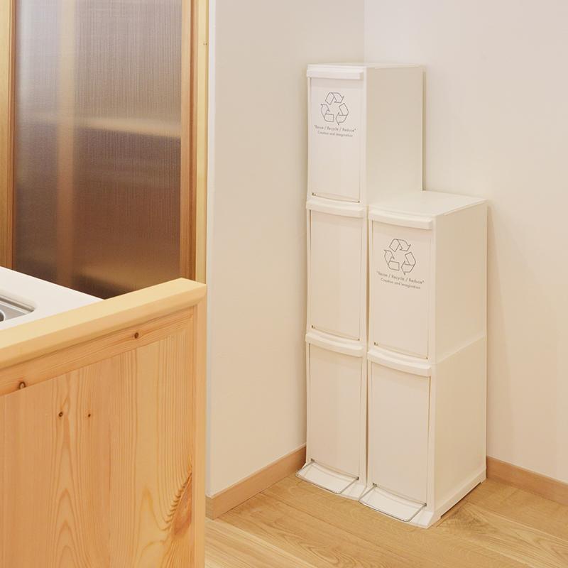 3段 ダストボックス 2台セット 分別 フラップ式とペダル式 ホワイト 10L×3か所 日本製 スリム ゴミ箱 ごみばこ 店舗用 DOCO-DB |  | 08