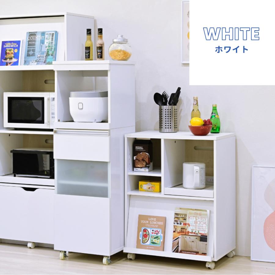 キッチンラック スリム キッチン レンジ台 収納 隙間 レンジラック スライド キャスター付 スキマ収納 40cm ホワイト ダークブラウン |  | 13
