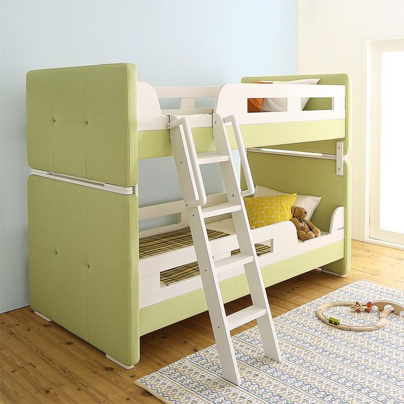 【新品訳あり】 布張り二段ベッド フレームのみ FRO 【イエロー黄色】 分離式 2段ベッド　幅107 奥行204 高さ153cm 【ZYX1718275868】(62322円)