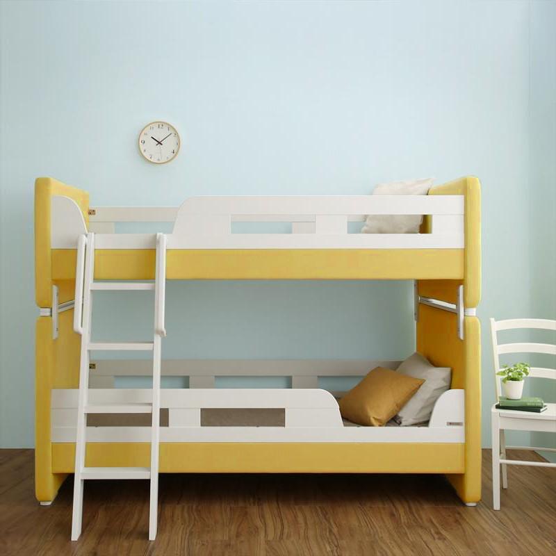 【新品訳あり】 布張り二段ベッド フレームのみ FRO 【イエロー黄色】 分離式 2段ベッド　幅107 奥行204 高さ153cm 【ZYX1718275868】(62322円)