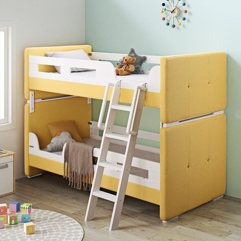 【新品訳あり】 布張り二段ベッド フレームのみ FRO 【イエロー黄色】 分離式 2段ベッド　幅107 奥行204 高さ153cm 【ZYX1718275868】(62322円)