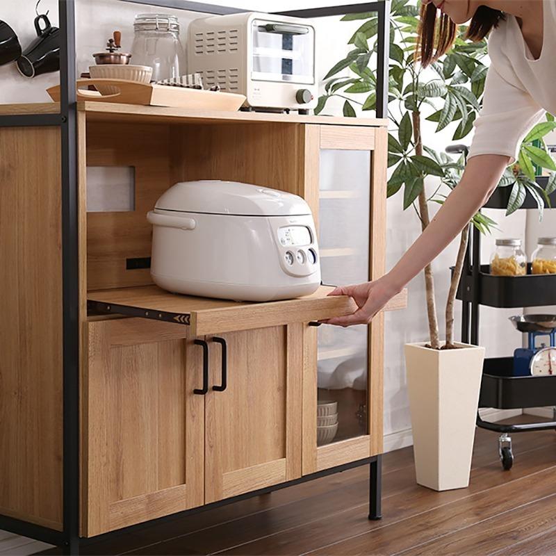 キッチンカウンター レンジ台 幅90cm シャビーナチュラル 全2色 木目調 