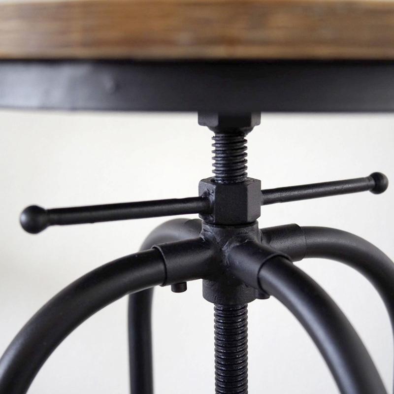 カウンターチェア 4脚セット ハイチェア ブラック塗装 昇降 幅49 奥行き49 高さ72〜79cm IDR-A400_6