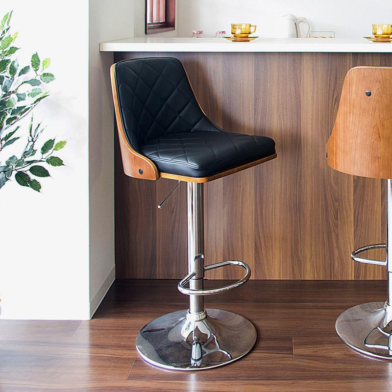 カウンターチェア 3脚セット レザー張ハイチェア ブラウン色 2色 昇降