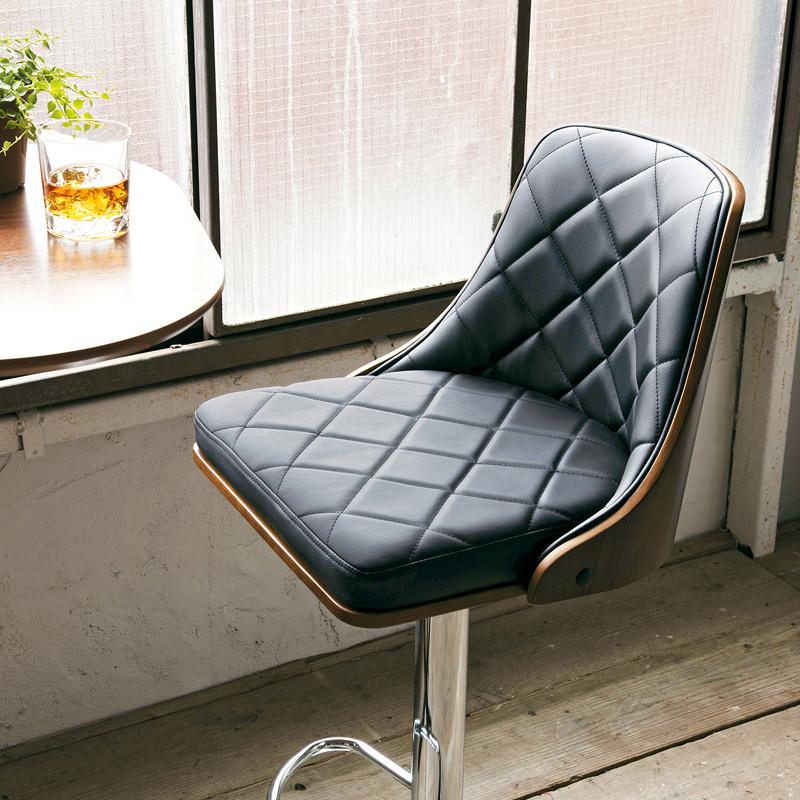 カウンターチェア 3脚セット レザー張ハイチェア ブラウン色 2色 昇降