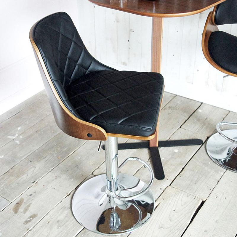 カウンターチェア 3脚セット レザー張ハイチェア ブラウン色 2色 昇降