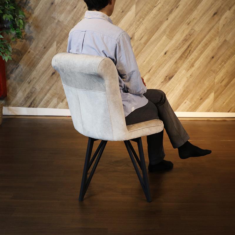 回転式ダイニングチェア 4脚セット ベージュ色/全2色 ポリエステル布