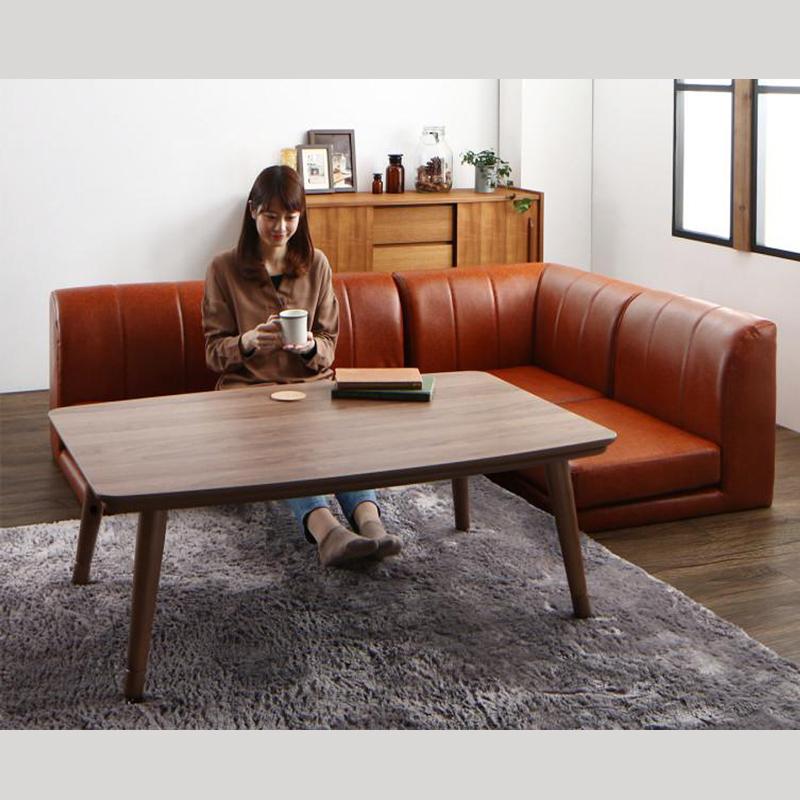 こたつテーブル 幅105×奥行75cm 長方形 こたつダイニングテーブル 天然木ウォールナット ブラウン 継脚 NLDの画像