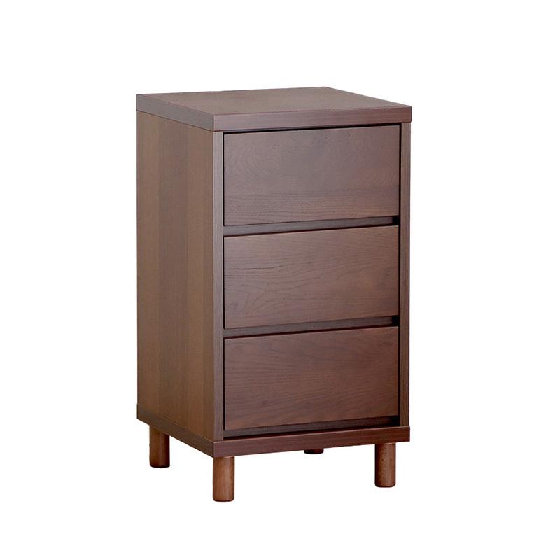 3段チェスト 幅40cm 引出しタンス 1台単品 ブラウン色/全2色 日本製 オーク無垢材 引き出しスライドレール仕様 リビング収納 OT-CSTの画像
