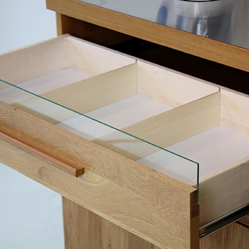 キッチンカウンターと食器棚70cm 2台セット ブラウン レンジ台 完成品