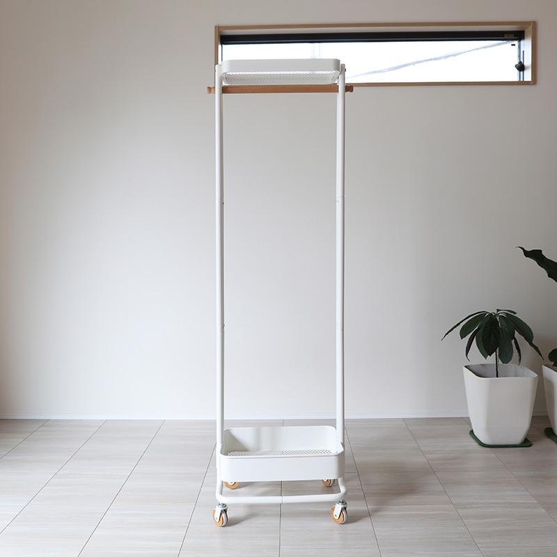 ハンガーラック 1台単品 ホワイト色 グリーン色 スチール 幅50cm