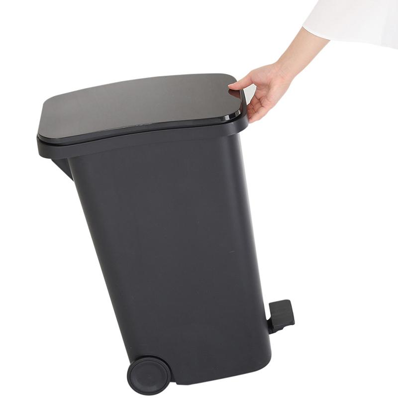 ペダル式ゴミ箱 1台単品 ウォールナットブラウン色/全4色 31L 幅25.5cm フタ付 キャスター付 ダストボックス ROTI-DB |  | 13