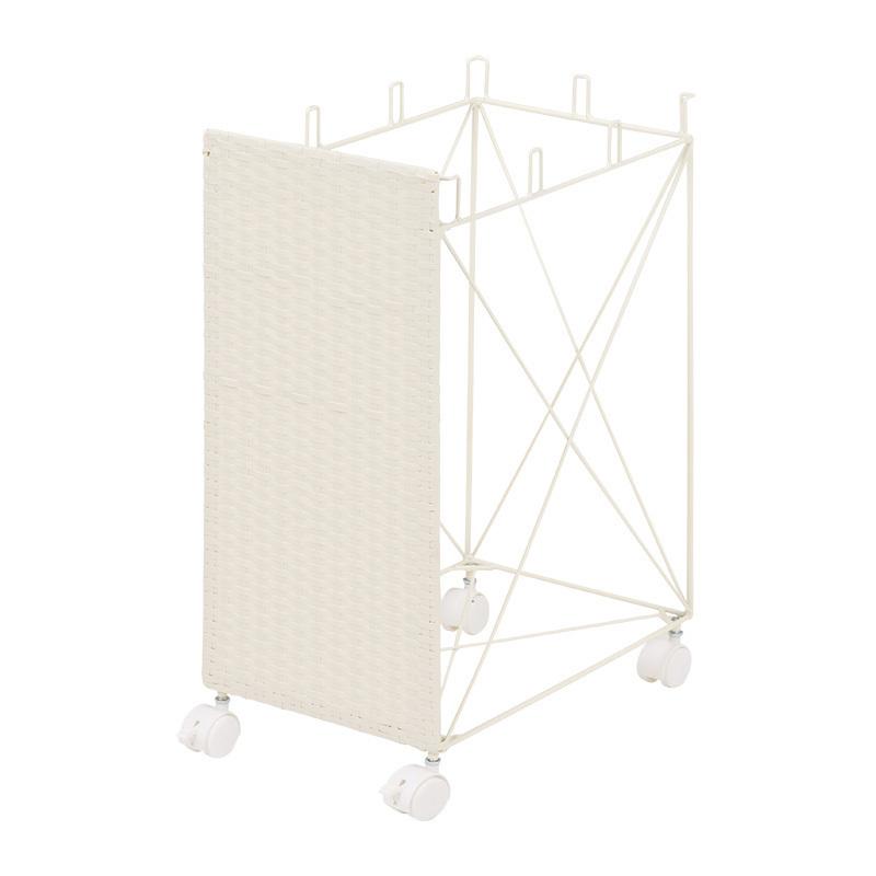 ラタン調 ゴミ箱 ダストワゴン ごみ箱 1台単品 ブラウン色/全3色 分別 大容量 キャスター付 ひっかけタイプ RUDO-DB |  | 13