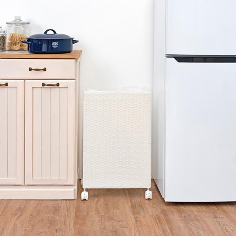 ラタン調 ゴミ箱 ごみ箱 2台セット グレー色/全3色 幅38×奥行28×高さ60.5cm 分別 大容量 キャスター付 ひっかけタイプ RUDO-DB |  | 02