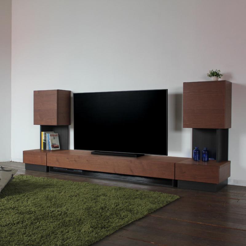 テレビ台 テレビボード 160cm ウォールナット ブラウン 国産 日本製 無垢材 天然木シート 収納付きローボード 完成品 RY |  | 12