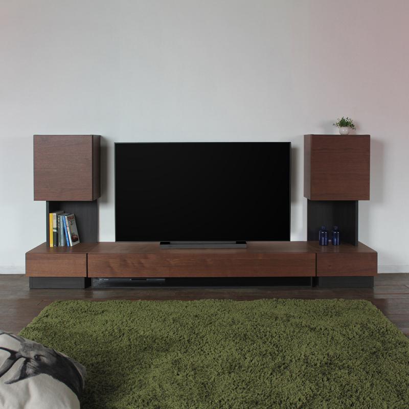 テレビ台 テレビボード 160cm ウォールナット ブラウン 国産 日本製 無垢材 天然木シート 収納付きローボード 完成品 RY |  | 13