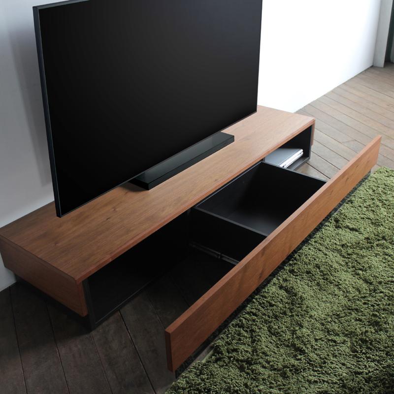 テレビ台 テレビボード 160cm ウォールナット ブラウン 国産 日本製 無垢材 天然木シート 収納付きローボード 完成品 RY |  | 08