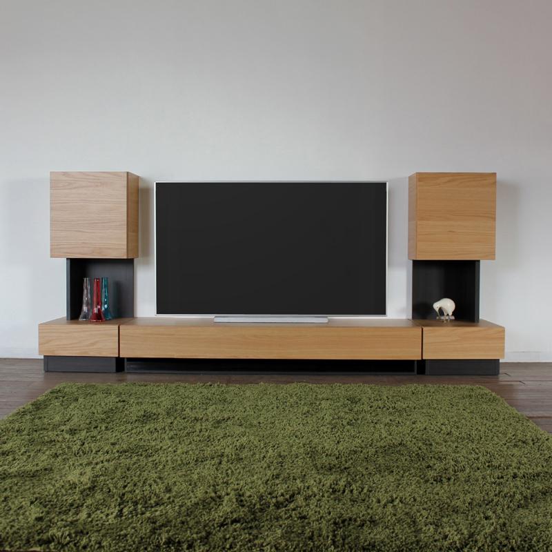 テレビ台 160cm ナチュラル オーク 幅160 奥行45 高さ24cm 国産 日本製 無垢材 天然木シート 収納付きローボード 完成品 RY |  | 14
