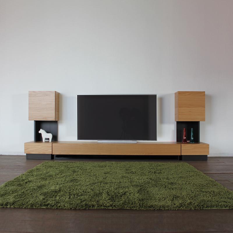 テレビ台 180cm ナチュラル オーク 幅180 奥行45 高さ24cm 国産 日本製 無垢材 天然木シート 収納付きローボード 完成品 RY |  | 15