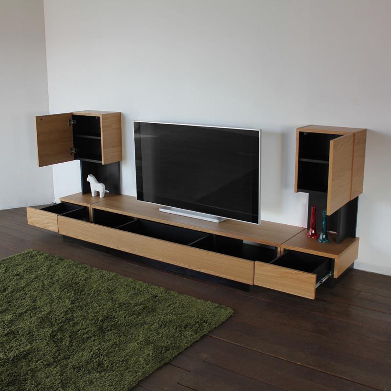 テレビ台 180cm ナチュラル オーク 幅180 奥行45 高さ24cm 国産 日本製 無垢材 天然木シート 収納付きローボード 完成品 RY |  | 16