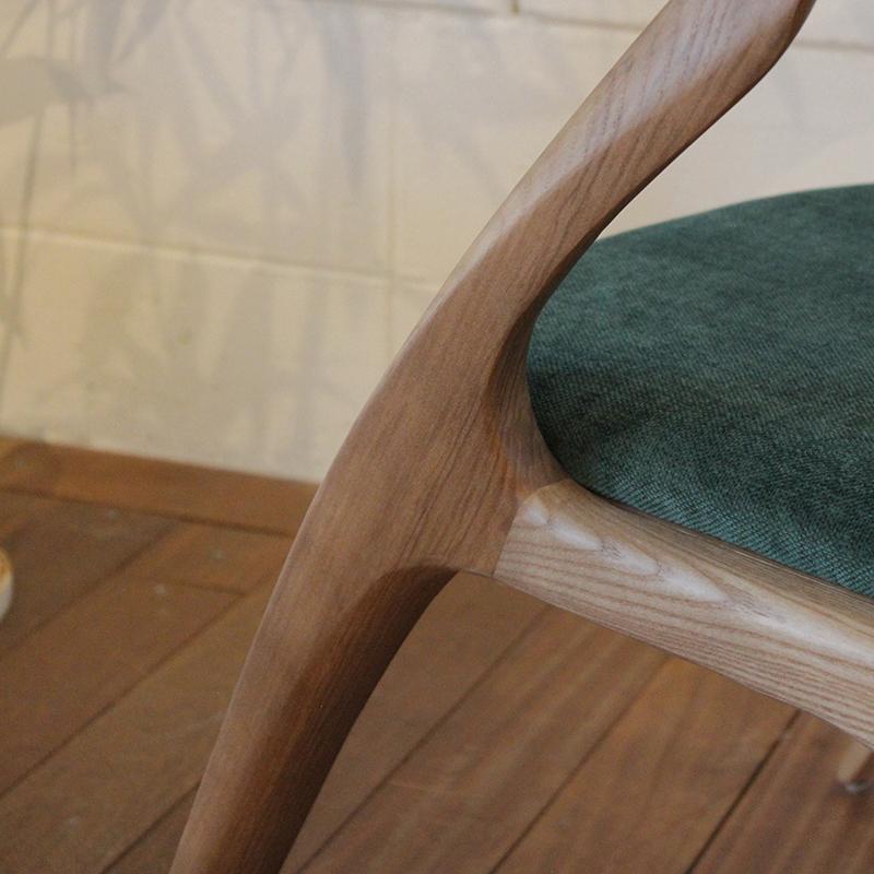 [大特価] チェア 2脚組 WOL ウォールナット塗装 天然木 無垢材 シート色:モスグリーン 【YW1293076168】(46900円)