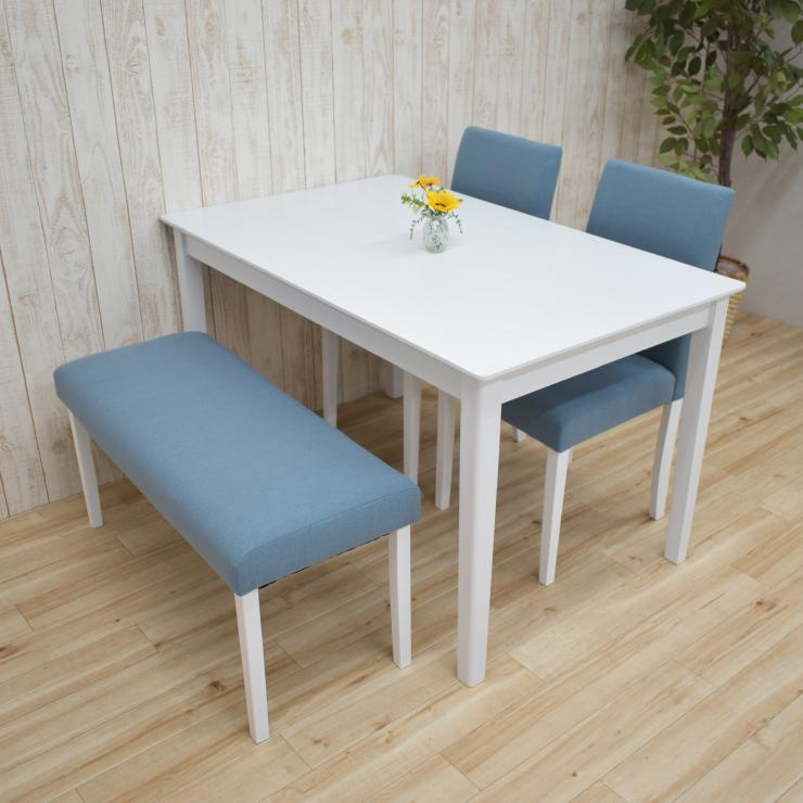 ダイニングテーブル 120cm 4点セット ベンチ付き ダイニングテーブルセット4点 お客様組立品 幅120cm ac120