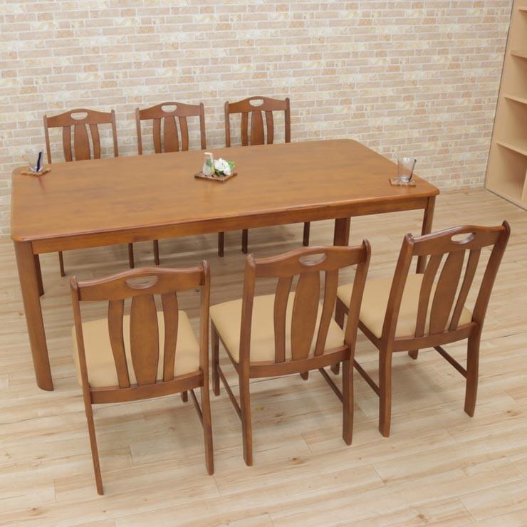 ダイニングテーブルセット 7点 6人用 ell180-7-360 幅 180cm ミドル