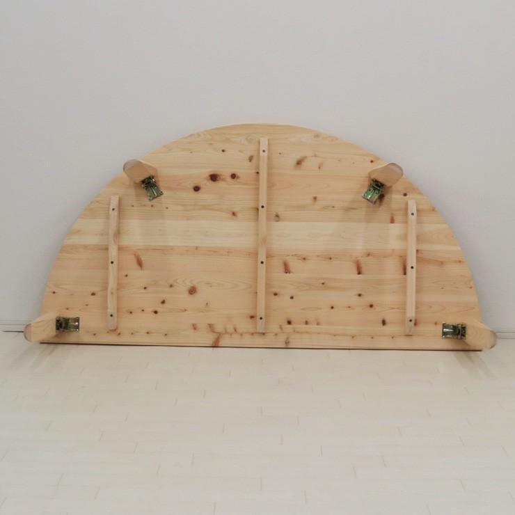 希少品　折りたたみ式ちゃぶ台　円卓 受注生産品 座卓 折りたたみ 半円 完成品 幅150cm hinoki150-2