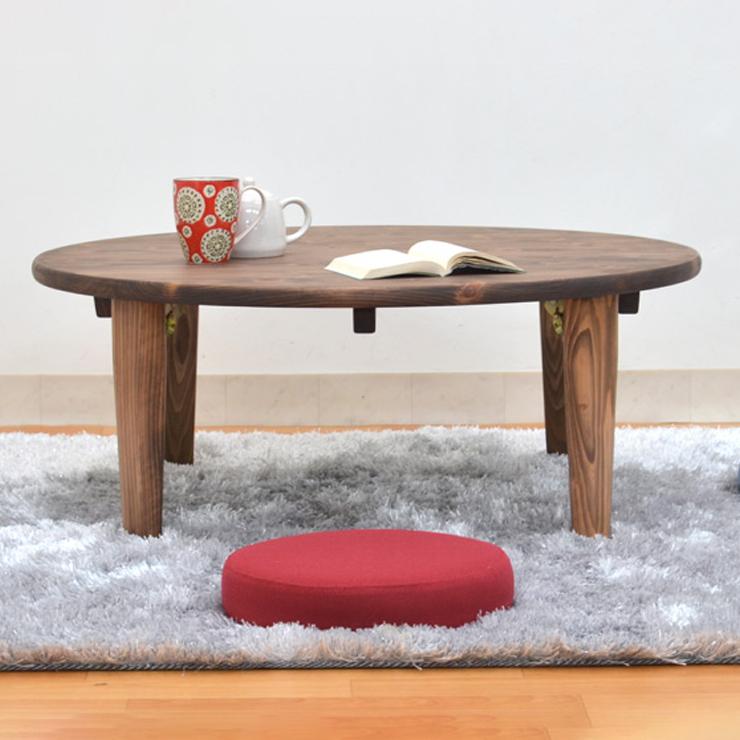 受注生産品 ひのき 座卓 2人 4人 hinoki90-178 選べる5色 円卓 90cm