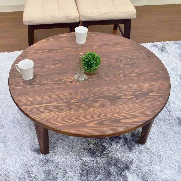 受注生産品 ひのき 座卓 2人 4人 hinoki90-178 選べる5色 円卓 90cm 