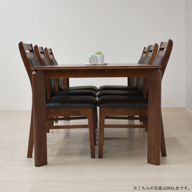 ダイニングテーブルセット 7点セット 幅200cm kurea200-7-360nbh ナチュラル色 メラミン化粧板 北欧風 シンプル 完成品チェア6脚 背もたれ 6人用 40s-4k hs