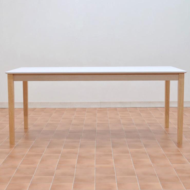 ダイニングテーブル 幅170cm 奥行80cm 高さ70cm 6人掛け kurosu170-360 クリア塗装 ホワイト 白色 ツートン 北欧風 お客様組立品 6s-1k_2