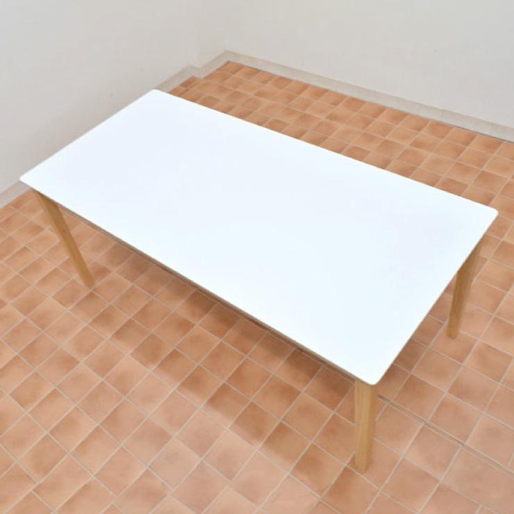 ダイニングテーブル 幅170cm 奥行80cm 高さ70cm 6人掛け kurosu170-360 クリア塗装 ホワイト 白色 ツートン 北欧風 お客様組立品 6s-1k_4
