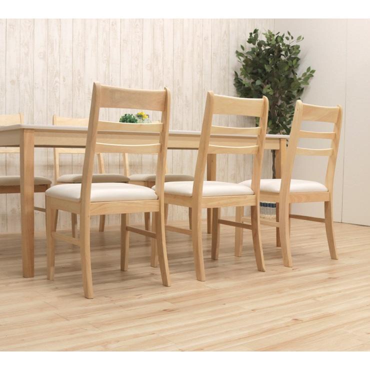 ダイニングテーブルセット 7点 幅170cm 奥行80cm チェア6脚 6人掛け用 kurosu170-7-371 クリア塗装 ホワイト ツートン 北欧風 お客様組立品 31s-4k_6