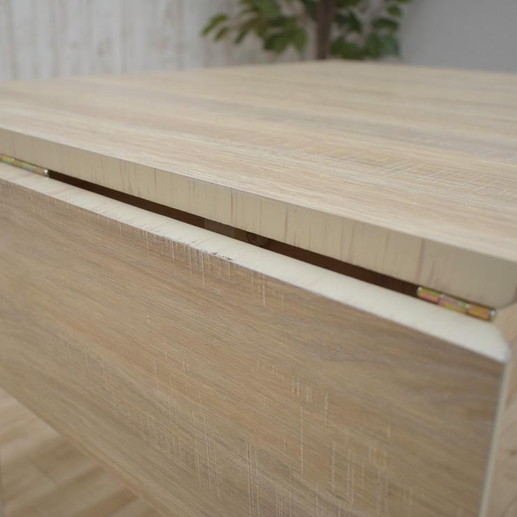 ダイニングテーブル 伸縮式 幅60/80/100cm ホワイトウォッシュ色 木製 メラミン化粧板 mac100bata-360ww シャビーシック 省スペース 北欧風 2s-1k-188 hr th |  | 10