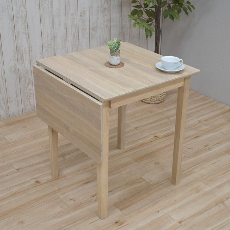 伸縮式 ダイニングテーブル 幅60/90cm 選べる6色 木製 mac90bata-360 2