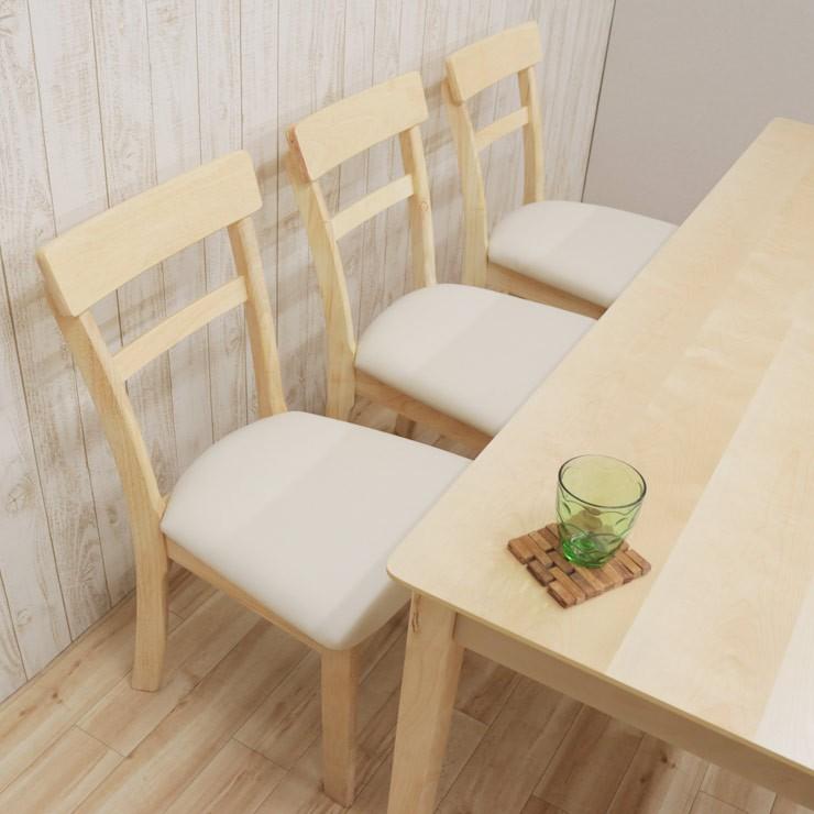 クリア塗装 幅170cm ダイニングテーブルセット 7点 meri170-7-360 白木 クリア 北欧 カフェ 木製 6人用 シンプル ナチュラル カフェ風 32s-4k so hg_8