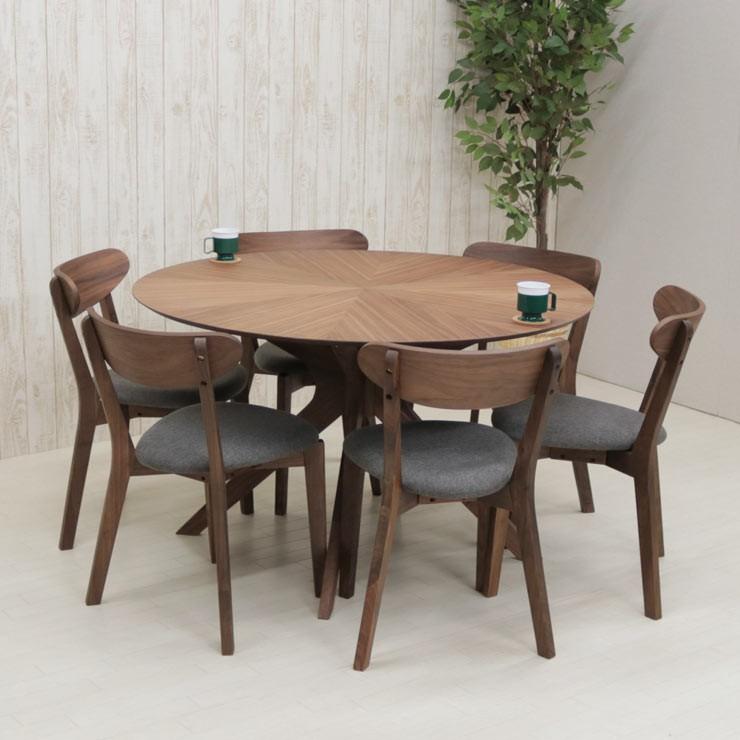 ダイニングテーブルセット 丸テーブル 光線張り ダイニング 7点セット 6人掛け 幅120cm sbkt120-7-cote351wn 359 アウトレット お客様組立品 18s-4k hr_11
