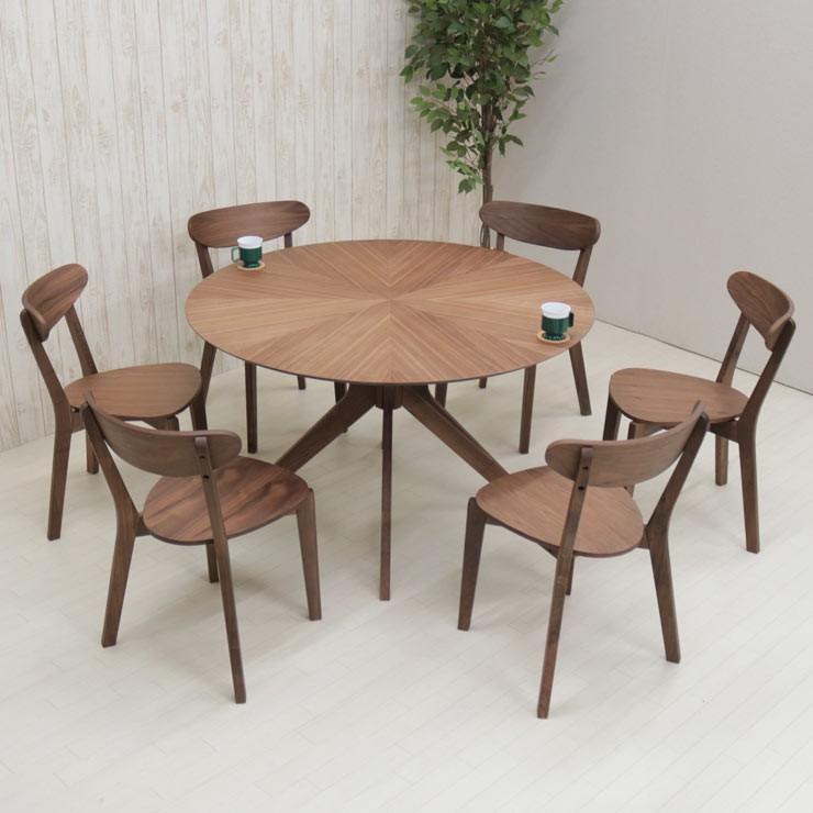 ダイニングテーブルセット 丸テーブル 光線張り ダイニング 7点セット 6人掛け 幅120cm sbkt120-7-cote351wn 359 アウトレット お客様組立品 18s-4k hr_12