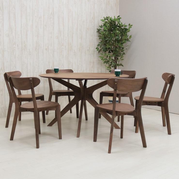 ダイニングテーブルセット 丸テーブル 光線張り ダイニング 7点セット 6人掛け 幅120cm sbkt120-7-cote351wn 359 アウトレット お客様組立品 18s-4k hr_13
