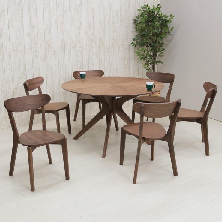 ダイニングテーブルセット 丸テーブル 光線張り ダイニング 7点セット 6人掛け 幅120cm sbkt120-7-cote351wn 359 アウトレット お客様組立品 18s-4k hr_14