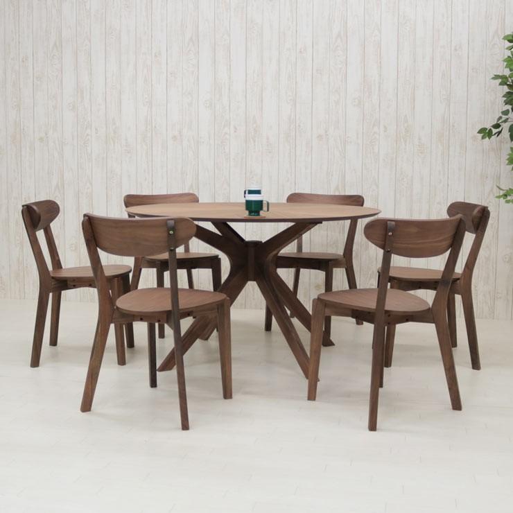 ダイニングテーブルセット 丸テーブル 光線張り ダイニング 7点セット 6人掛け 幅120cm sbkt120-7-cote351wn 359 アウトレット お客様組立品 18s-4k hr_15