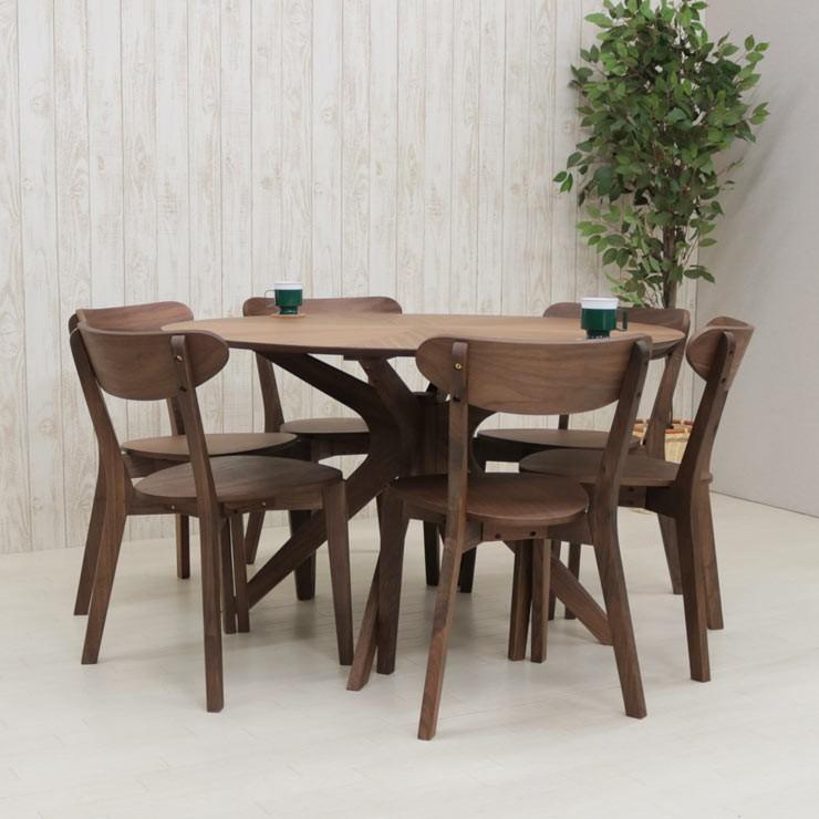 ダイニングテーブルセット 丸テーブル 光線張り ダイニング 7点セット 6人掛け 幅120cm sbkt120-7-cote351wn 359 アウトレット お客様組立品 18s-4k hr_16