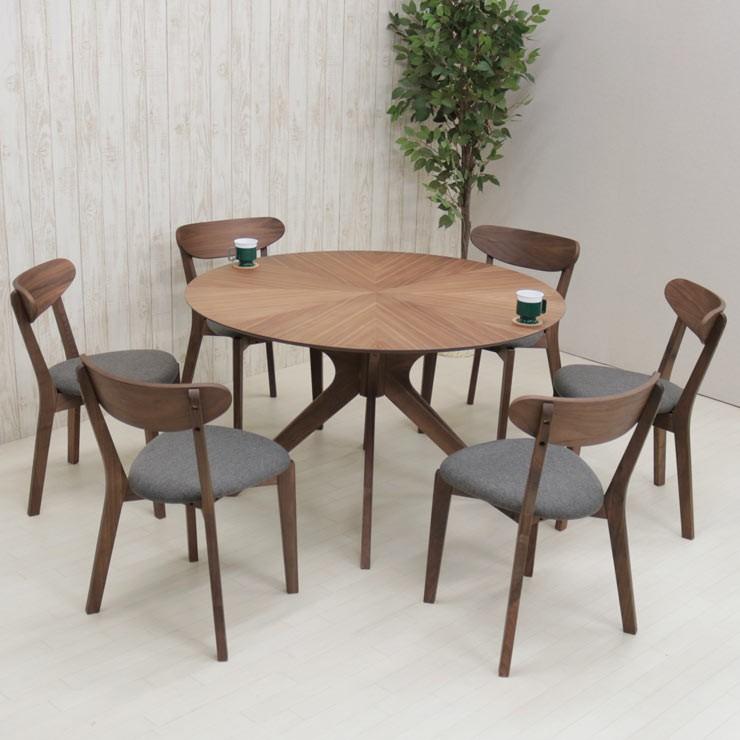 ダイニングテーブルセット 丸テーブル 光線張り ダイニング 7点セット 6人掛け 幅120cm sbkt120-7-cote351wn 359 アウトレット お客様組立品 18s-4k hr_7